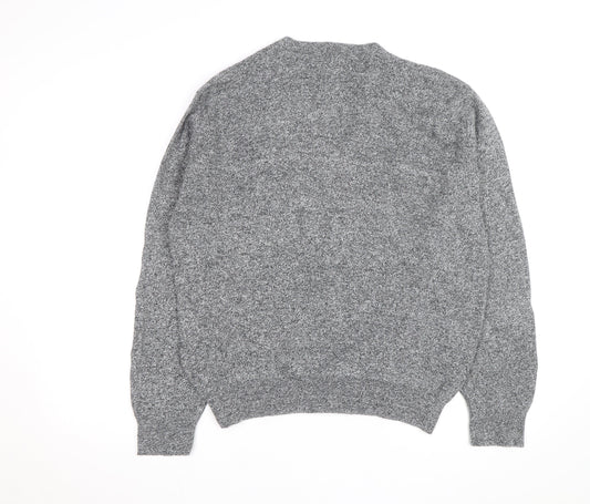 Jantzen Men's Grey V-Neck Acrylic Knit Jumper Size L