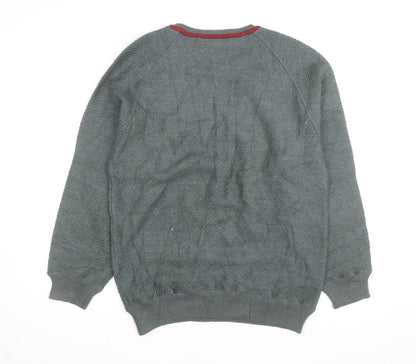 Emostar Men's Green Check Knit Pullover Jumper Size L