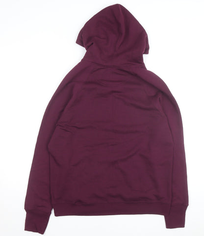 Champion Men's Burgundy Pullover Hoodie Large Cotton Blend