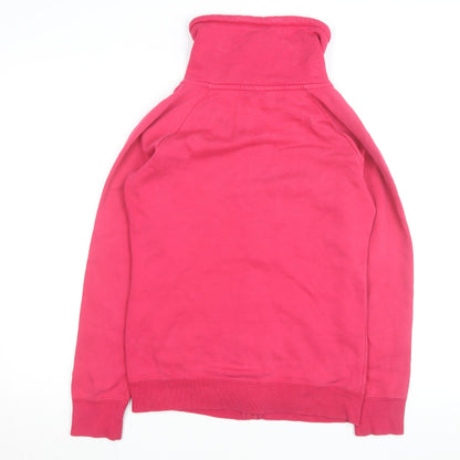 Puma Womens Pink Full Zip Hoodie Size 10 Cotton Fleece Warm Casual