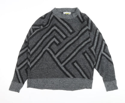 Le Tigre Men’s Grey Geometric 2XL Big Man Pullover Jumper