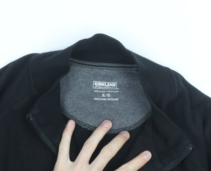 Kirkland Men's Black XL 1/2 Zip Cotton Sweatshirt