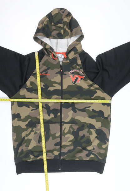 Columbia Men’s Green Camouflage Full Zip Hoodie Size L VT Logo