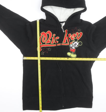 Disney Men's Black Mickey Mouse Full Zip Hoodie Size M