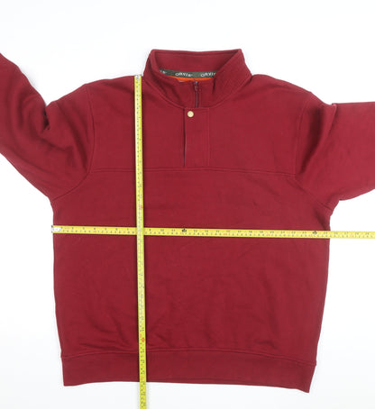 Orvis Men’s Red XL 1/4 Zip Mock Neck Cotton Fleece Sweatshirt