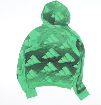 Adidas Men's Green Pullover Hoodie Size S Graphic Logo Sportswear