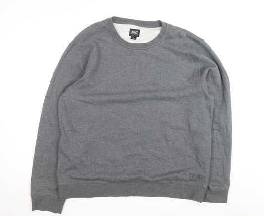 Everlast Men’s Grey XL Fleece Lined Crew Neck Pullover Sweatshirt
