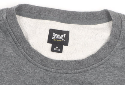 Everlast Men’s Grey XL Fleece Lined Crew Neck Pullover Sweatshirt