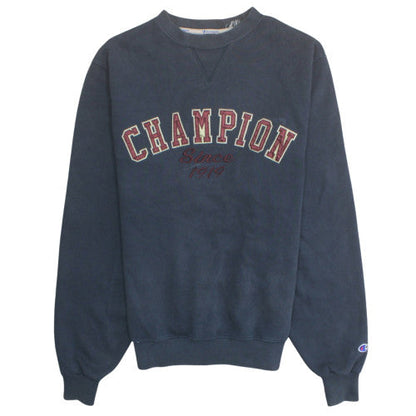 Champion Men’s Blue Pullover Sweatshirt L Embroidered Logo Crew Neck
