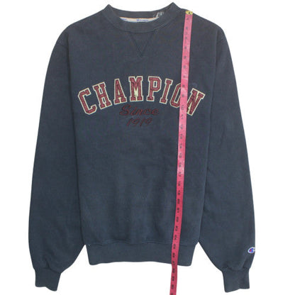 Champion Men’s Blue Pullover Sweatshirt L Embroidered Logo Crew Neck