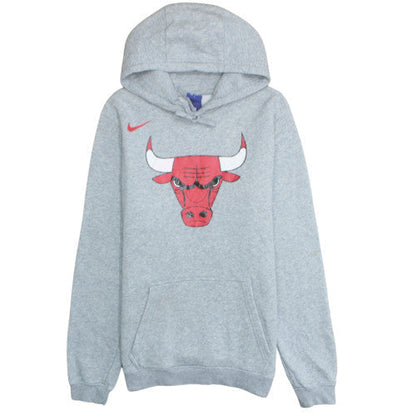 Nike Mens Grey Chicago Bulls Hoodie S Pullover Graphic Print NBA