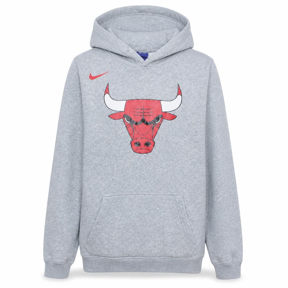 Nike Mens Grey Chicago Bulls Hoodie S Pullover Graphic Print NBA