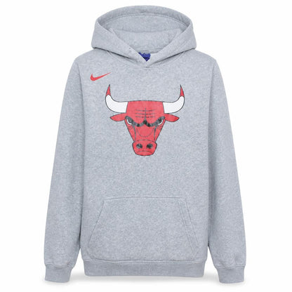 Nike Mens Grey Chicago Bulls Hoodie S Pullover Graphic Print NBA