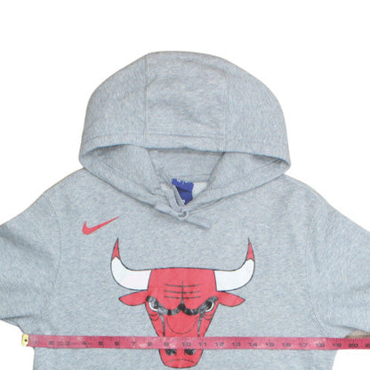 Nike Mens Grey Chicago Bulls Hoodie S Pullover Graphic Print NBA
