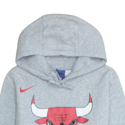 Nike Mens Grey Chicago Bulls Hoodie S Pullover Graphic Print NBA