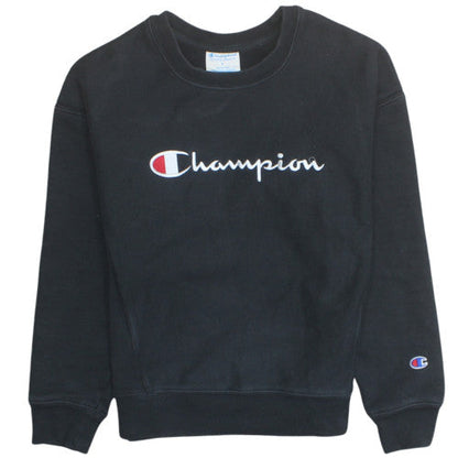 Champion Men's Black Reverse Weave Sweatshirt S Pullover Crew Neck