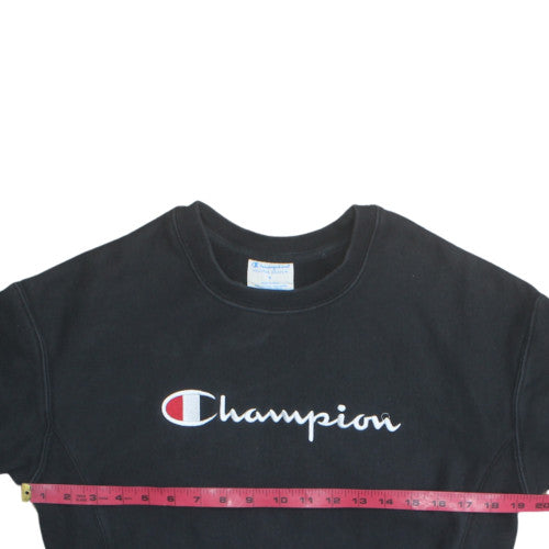 Champion Men's Black Reverse Weave Sweatshirt S Pullover Crew Neck