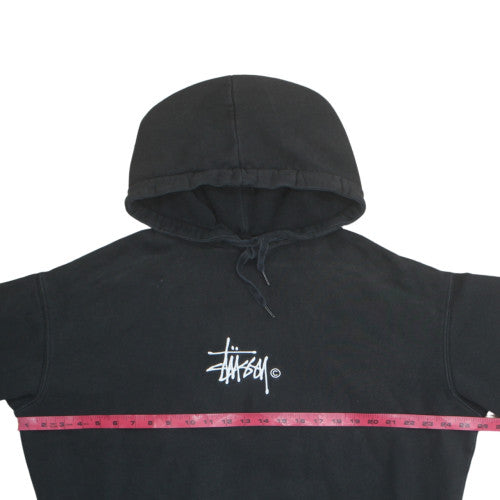 Stussy Men's Black Pullover Logo Hoodie Size M Fleece