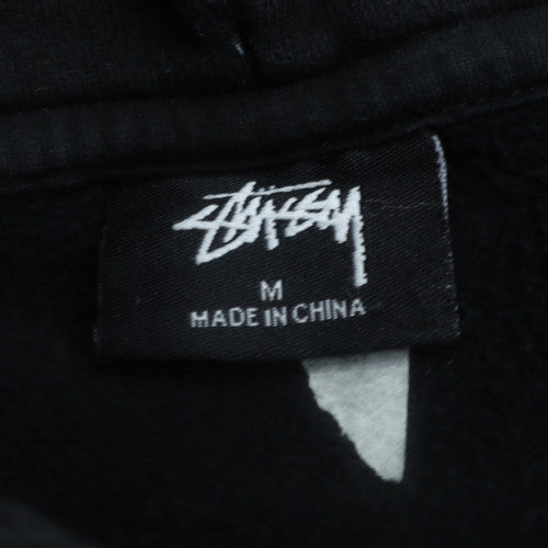 Stussy Men's Black Pullover Logo Hoodie Size M Fleece