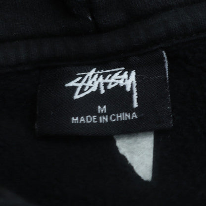 Stussy Men's Black Pullover Logo Hoodie Size M Fleece