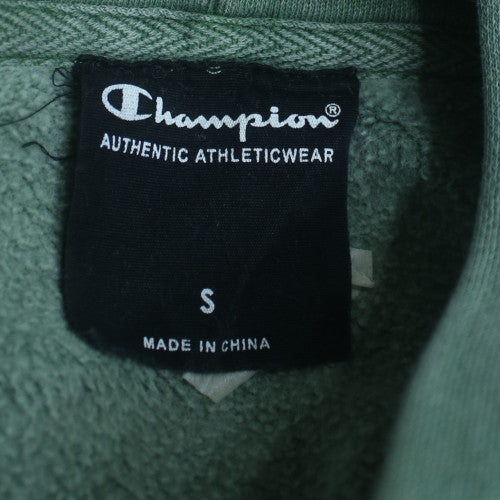 Champion Mens Green Pullover Hoodie Small Cotton Blend Sweatshirt