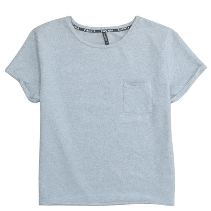 Cachia Women's Grey Crew Neck Short Sleeve Basic T-Shirt Size 12