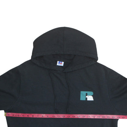 Russell Athletic Men's Black Pullover Hoodie L Fleece Sweatshirt