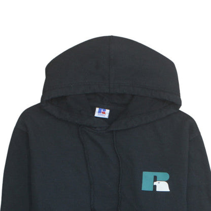 Russell Athletic Men's Black Pullover Hoodie L Fleece Sweatshirt