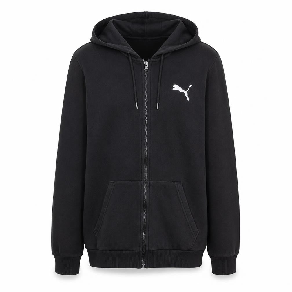 Puma Men's Black Full Zip Hoodie Size S Regular Fit Cotton Blend