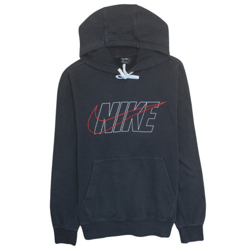 Nike Men's Black Pullover Hoodie M Sports Logo Fleece Sweatshirt