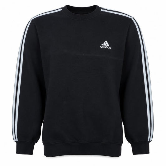 Front view of Adidas Men's Black M Crew Neck Pullover Sweatshirt