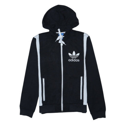 Adidas Mens Black Full Zip Hoodie S Cotton Blend Sportswear