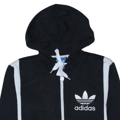 Adidas Mens Black Full Zip Hoodie S Cotton Blend Sportswear