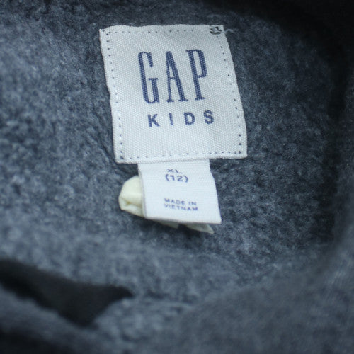 GAP Kids Boys Blue Pullover Hoodie XL (12-13 Years) Logo Front Cotton Blend