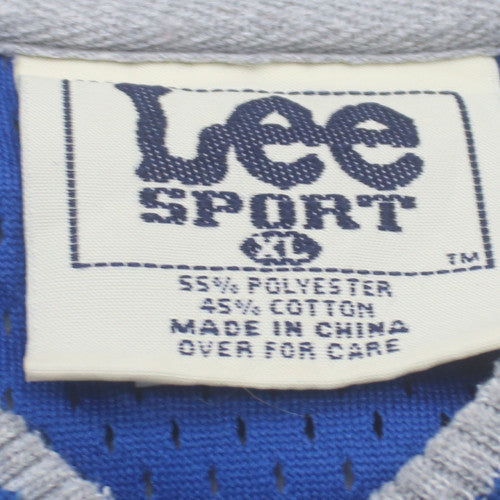 Lee Sport Men Grey Blue New York Giants Pullover Sweatshirt XL