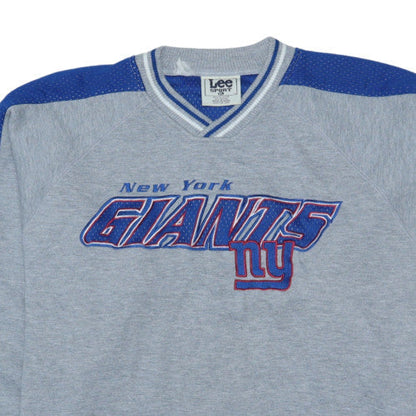 Lee Sport Men Grey Blue New York Giants Pullover Sweatshirt XL