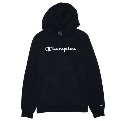 Champion Boys Black 2XL Pullover Hoodie with Logo Print