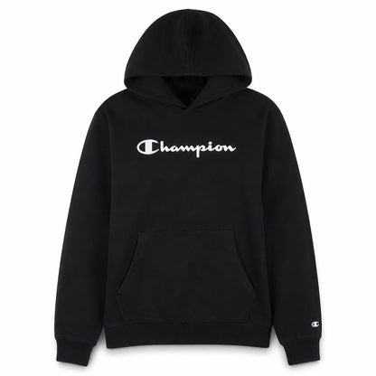 Champion Boys Black 2XL Pullover Hoodie with Logo Print