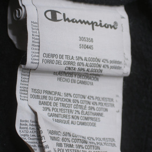 Champion Boys Black 2XL Pullover Hoodie with Logo Print