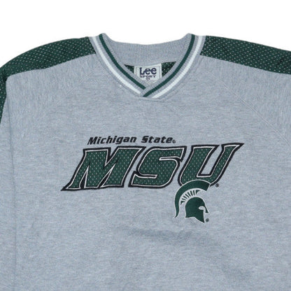 Lee Sport Men's Grey Green Michigan State MSU Sweatshirt XXL Pullover