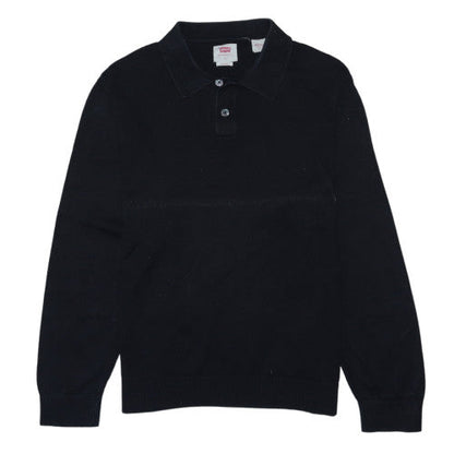 Levi's Men's Black Long Sleeve Cotton Polo Shirt Size L