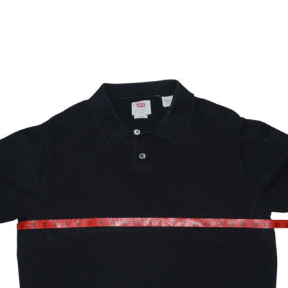 Levi's Men's Black Long Sleeve Cotton Polo Shirt Size L