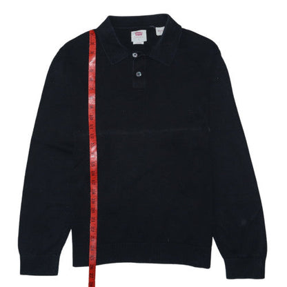 Levi's Men's Black Long Sleeve Cotton Polo Shirt Size L