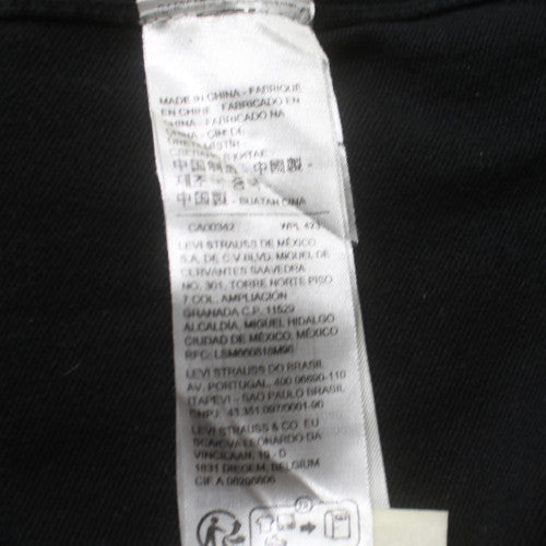 Levi's Men's Black Long Sleeve Cotton Polo Shirt Size L