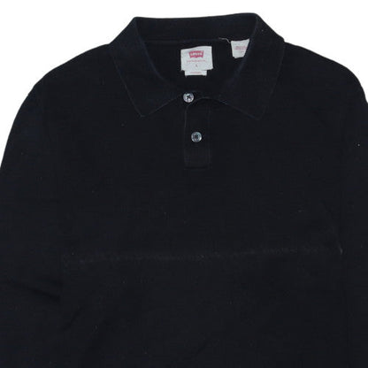 Levi's Men's Black Long Sleeve Cotton Polo Shirt Size L