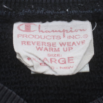Champion Men's Black Large Reverse Weave Crew Neck Sweatshirt