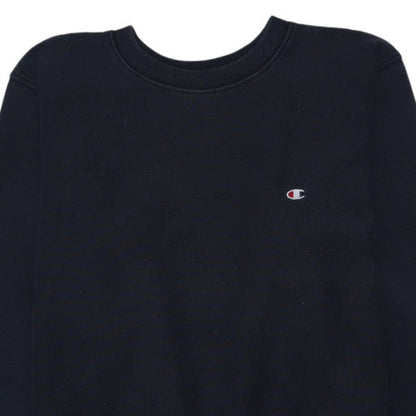 Champion Men's Black Large Reverse Weave Crew Neck Sweatshirt