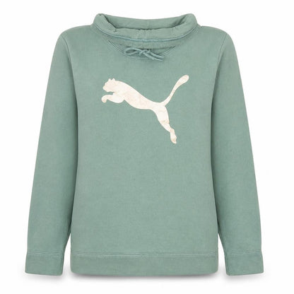 Puma Womens Green Pullover Sweatshirt Size 12 Long Sleeve Logo