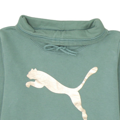 Puma Womens Green Pullover Sweatshirt Size 12 Long Sleeve Logo