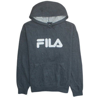 FILA Men's Grey Pullover Hoodie L Regular Fit Graphic Print